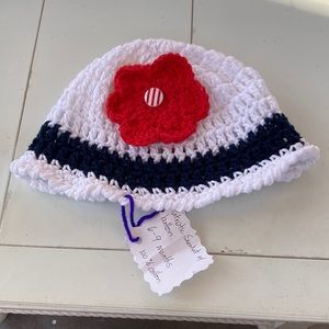 Patriotic Hat with Red Flower